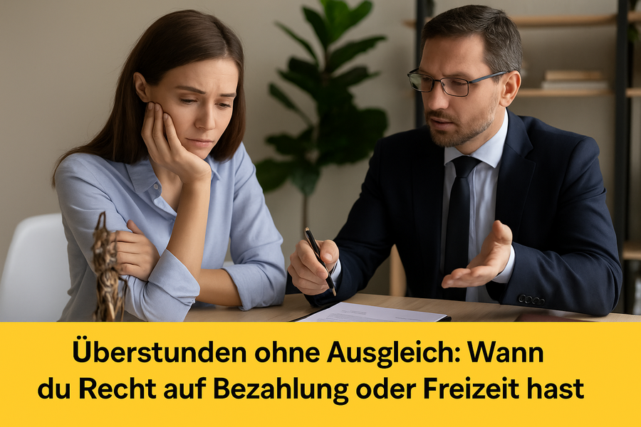 Überstunden ohne Ausgleich: Wann du das Recht auf Bezahlung oder Freizeit hast.