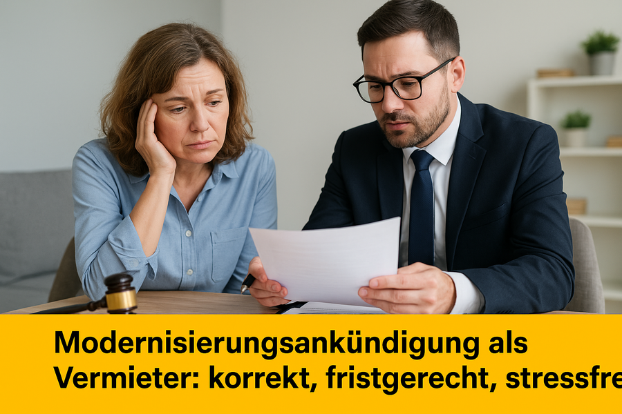 Modernisierungsmaßnahmen korrekt ankündigen